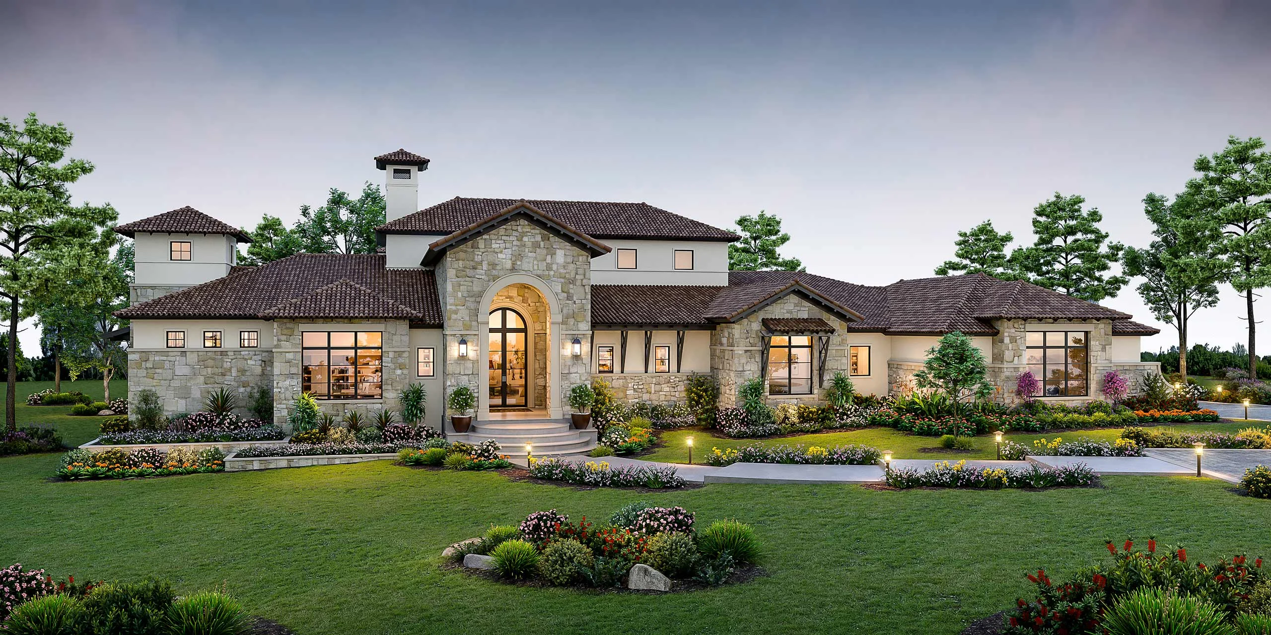 Hill Country Mediterranean-Elevation Rendering